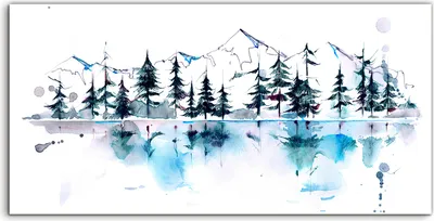 Produktbild von Coloray Spritzschutz aus Glas 100x50  Wandkunst Küchenrückwand Foto Landschafts Wald Berg Wald