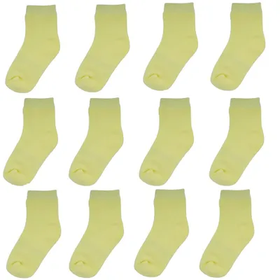 Produktbild von YALION StoppersockenKinder 12 Paar Antirutschsocken Baby Jungen Rutschsocken ABS Baumwolle Socken Mädchen Crew Socks 3-4 Jahre-Gelb