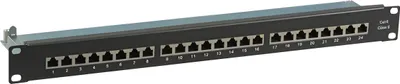 Image de EFB Patchpanel STP 24xRJ45 Cat.6, 19" 1HE, schwarz, geschirm