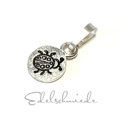 Produktbild von niedlicher Anhänger 925 Silber geschwärzt Marienkäfer