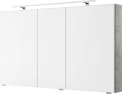 Produktbild von Bad Spiegelschrank mit 3D Funktion und LED Beleuchtung in Oxid Hellgrau VILLATORO-66, B/H/T ca. 120/70,3/14,5 cm