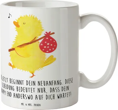 Produktbild von Mr. & Mrs. Panda Kaffeetasse Neuanfang Scheidung - Weiß - Geschenk, Heiraten, Geschenke, Hoffnung, Kaffeebecher, Tasse, Pott, neues Kapitel, Kaffeepott, Heirat, Trennung