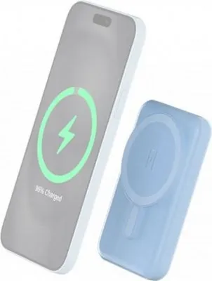 Produktbild von BigBen Connected, Powerbank USB A / USB-C 10W 5000mAh Induktion MagSafe kompatibel, Blau