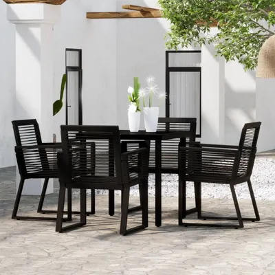 Produktbild von The Living Store 5-tlg. Garten-Essgruppe Schwarz