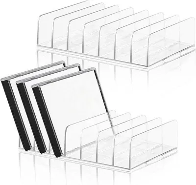 Immagine prodotto di 2 scaffali porta-CD Transpapier - espositore in plastica a 7 scomparti - supporto ideale per riporre DVD, con spazio per un massimo di 14 custodie per CD - spazio per supporti multimediali (28 ripiani)
