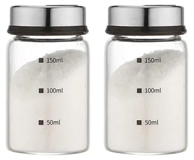 Glas-Gewürzstreuer 2er-Pack, 150 ml, verstellbare Löcher