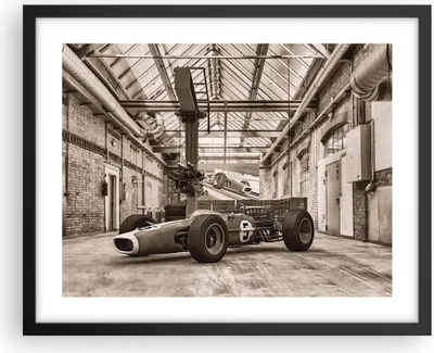 Produktbild von Gerahmtes Poster - Schwarzer Rahmen - Formel 1 Rennen Retro - 50x40 cm - Wand Bild - Wanddeko - Wandbilder - Kunstposter - Wandposter - Bilderrahmen - Bilder - Kunstdruck - P2BAA50x40-4918