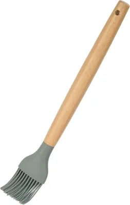 Produktbild von 21 cm langer Backpinsel aus Bambus-Silikon – Profiqualität – Hitzebeständig – Küche