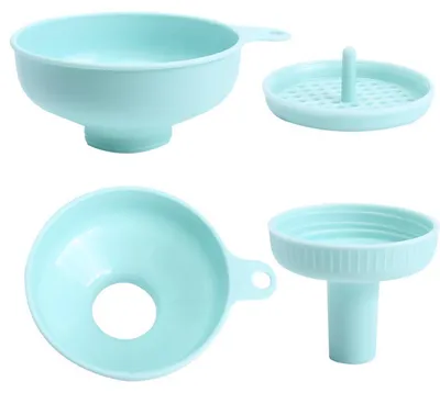 Immagine prodotto di Set di imbuti 3 in 1 con ampia apertura, in plastica, con manico, per il riempimento di bottiglie
