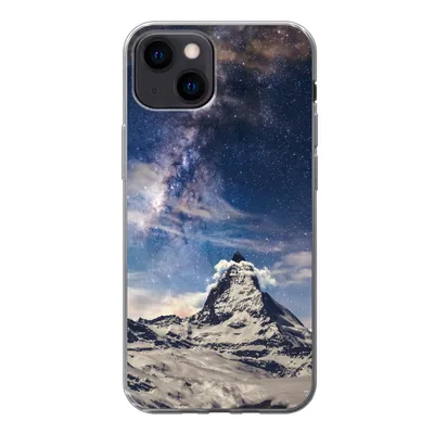Produktbild von MuchoWow® Handyhülle Schutzhülle Hülle für iPhone 13 mini Berge - Sterne - Universum - Jungen - Mädchen - Kinder Silikon Softcase Handy Hülle - Softcase