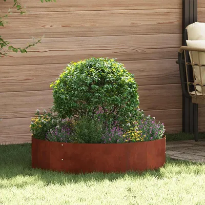 Immagine prodotto di vidaXL Anello per piante 5 pezzi Marrone 80 x 80 x 20 cm Acciaio resistente alle intemperie