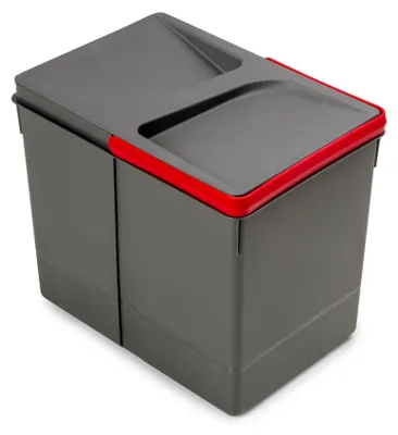 Zdjęcie produktu dla Emuca Pojemnik do recyklingu do szuflady kuchennej Recycle, wysokość 266 mm, 1x15 litrów, Plastik, Szary antracytowy