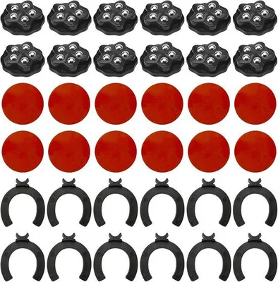 Image de Petites roulettes de meubles - autocollantes - 12 pièces - rotation de 360 degrés