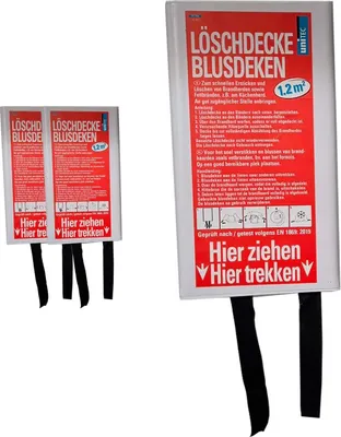 Produktbild von Feuerlöschdecke, Löschdecke, Feuerschutzdecke, Notfall-Überlebens-Sicherheitsabdeckung für Küche, Fiberglasdecke, 110 x 110 cm, Menge:3 Stück