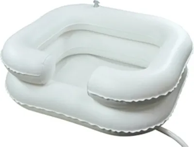 An inflatable wash basin on a white background.