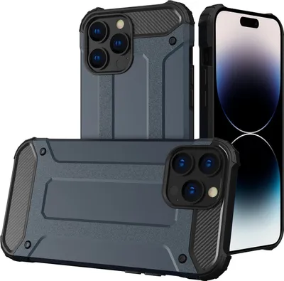 Produktbild von Mobigear Outdoor iPhone 14 Pro Max Hülle Hardcase Backcover Stoßfest - Marineblau
