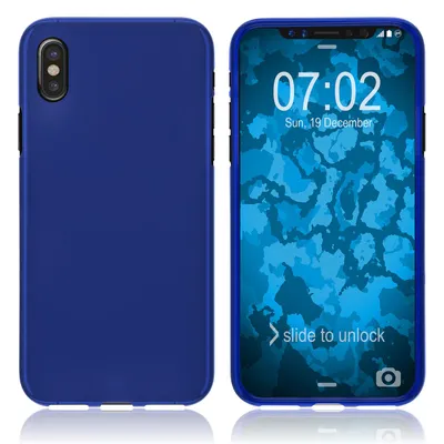 Produktbild von PhoneNatic Case kompatibel mit Apple iPhone Xs - blau Silikon Hülle matt Cover