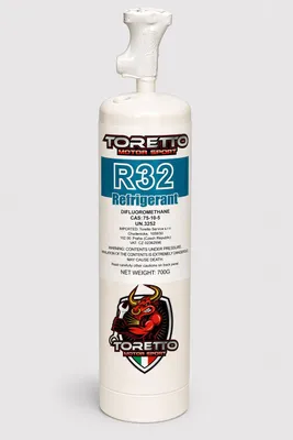 Produktbild von R32 Kältemittel 700g mit Absperrventil 5/16" – Einwegflasche mit Auf-/Zu-Drehventil