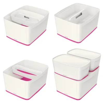 Produktbild von Esselte 5216-10-23, Aufbewahrungsbox, Pink, Weiß, Rechteckig, Acrylnitril-Butadien-Styrol (ABS), Einfarbig, Drinnen
