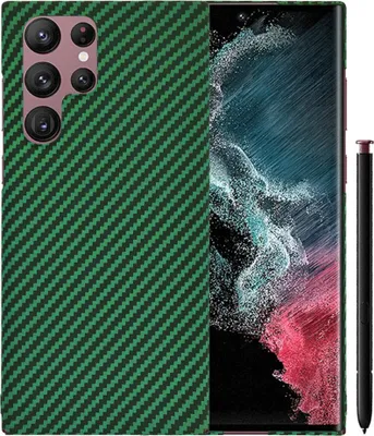Produktbild von Techsuit Carbonite FiberShell Back Cover Hülle für Samsung Galaxy S22 Ultra - Grün