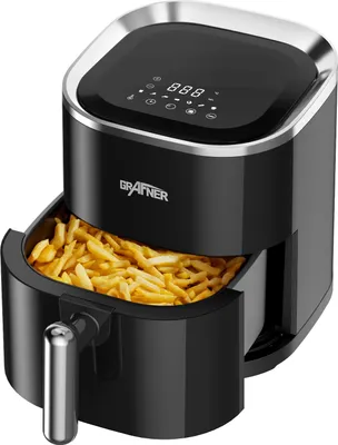 Produktbild von Grafner Heißluftfritteuse Airfryer 3,6 Liter digital 1200 Watt, LED-Touchscreen, 7 Programme, 360° Gar-System, Timer, Antihaft-Beschichtung, Fritteuse ohne Fett, ölfrei Heissluftfritteuse