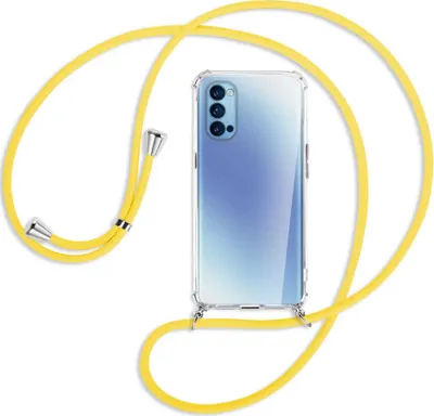 Produktbild von Handykette Backcover-Schutzhülle mit Band (Metall silberfarben) für Oppo Reno5 4G/5G - gelb