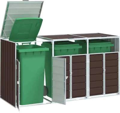 Obrázok produktu pre vidaXL Box na odpadky pre 3 tony hnedý 216x81x115 cm oceľ