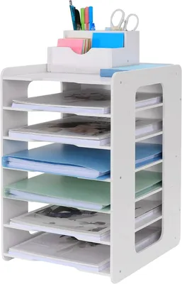 Produktbild von Briefablage - Schreibtisch-Organizer - A4-Dokumentenhalter - für Zuhause, Büro, Schule (7 Ebenen)
