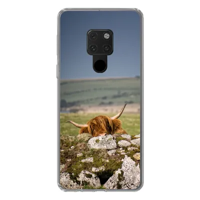 Produktbild von MuchoWow® Handyhülle Schutzhülle Hülle für Huawei P40 Lite Schottische Highlander - Steine - Gras Silikon Softcase Handy Hülle - Handy