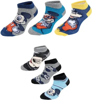 Produktbild von Disney Mickey Maus 6-er Pack Kinder Jungen kurze Socken Sneaker – Bunt / 23/26