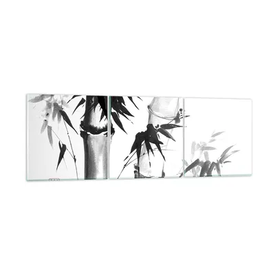 Produktbild von Bilder auf glas - 3 Teile - Asiatisch Aquarell Bambus - 150x50cm - Glasbilder - Wandbilder - Bilder - zum Aufhängen bereit - Wanddekoration aus Glas - Glas Bilder - Wandbild auf Glas - GCA150x50-4577