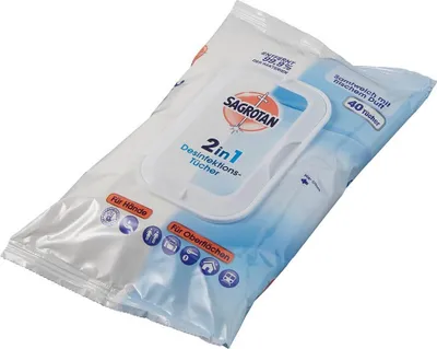 Productafbeelding van SAGROTAN® 2-in-1 desinfectiedoekjes, 40 stuks