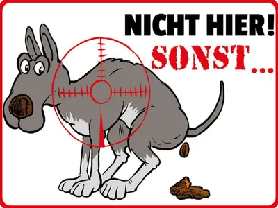 Produktbild von vianmo Holzschild 30x40 cm Hundehaufen nicht hier Sonst