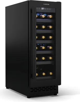 Produktbild von Klarstein Vinovilla 18 Uno Weinkühlschrank Einbau - 18 Flaschen, 1 Zone, 5-18 °C, LED-Touch, Leise 38 dB, Mattschwarz, Beleuchtet, Weinkühlschrank zum Einbauen