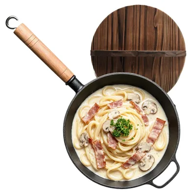 Obrázok produktu pre Liata panvica s odnímateľnou drevenou rukoväťou