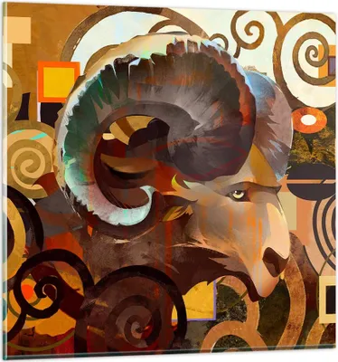 Produktbild von Bilder auf glas - Tier Abstraktion - 50x50cm - Glasbilder - Wandbilder - Kunstdruck - zum Aufhängen bereit - Wanddekoration aus Glas - Glas Bilder - Wandbild auf Glas - Einteilig - GAC50x50-4037