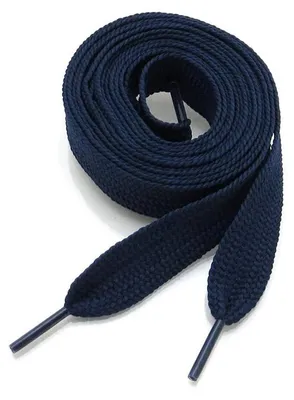 schnuersenkel flach breit 2cm blau navy