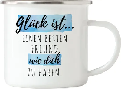 Produktbild von Glück Ist Einen Besten Freund Wie Dich Zu Haben Emaille Tasse Freundschaft Freunde Leben Vertrautheit Liebe Dankbarkeit