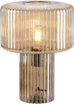 Produktbild von PAUL NEUHAUS Tischleuchte, bernsteinfarben, pilzförmiges Glas, Durchmesser 25 cm, Schalter