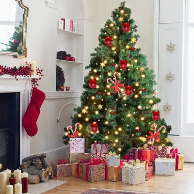 Immagine prodotto di Jopassy albero di Natale aghi di pino con supporto floccatura esterna 180cm con LED bianco caldo