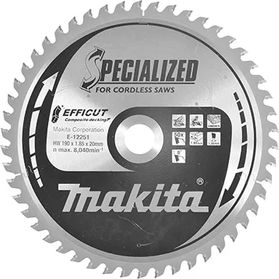 Obrázek produktu pro Makita E-12251 Efficut TCT pilový kotouč 190 x 20 mm 50 zubů 1,85 mm dřevo