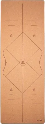 Productafbeelding van Yogamat - Kurk - Extra Groot 200 x 66 cm - Met Uitlijningsmarkeringen - Voor Yoga en Fitness