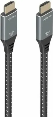 Produktbild von AISENS A150-0878, 10 m, HDMI Typ A (Standard), HDMI Typ A (Standard), 3D, 48 Gbit/s, Schwarz, Grau