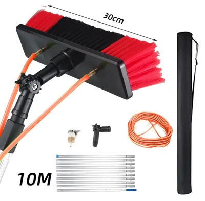 Image de Tige télescopique de 5 à 10 mètres, avec brosse de nettoyage pour panneaux solaires et fenêtres