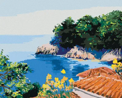 Produktbild von Zuty - Malen nach Zahlen - SOMMERHAUS IN DER BUCHT, 40x50 cm, ohne Keilrahmen