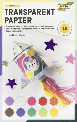 Produktbild von folia Transparentpapier-Bastelheft 200 x 300 mm 42 g/qm 10 Blatt