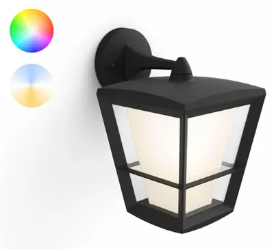 Image de Philips HUE Econic LED Applique murale Lanterne suspendue noire