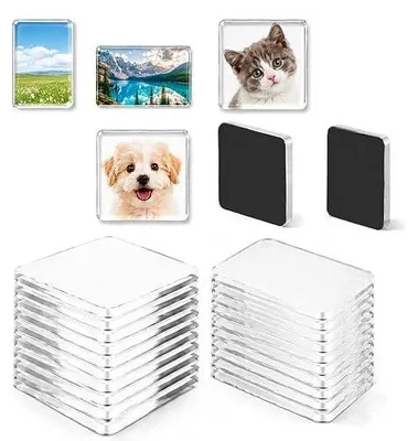 Zdjęcie produktu dla Magnesy na lodówkę akrylowe zestaw 25 sztuk do zdjęć DIY