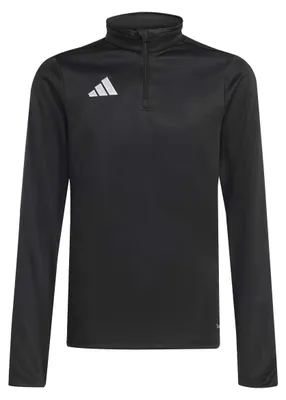 Image de T-shirt d'entraînement Adidas Entrada 26 pour enfants, unie, noir et blanc, taille 9-10 ans