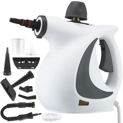 Immagine prodotto di Pulitore a vapore multifunzione 9 in 1, con 9 accessori, capacità 350 ml, 1050 W, spina di tipo EU